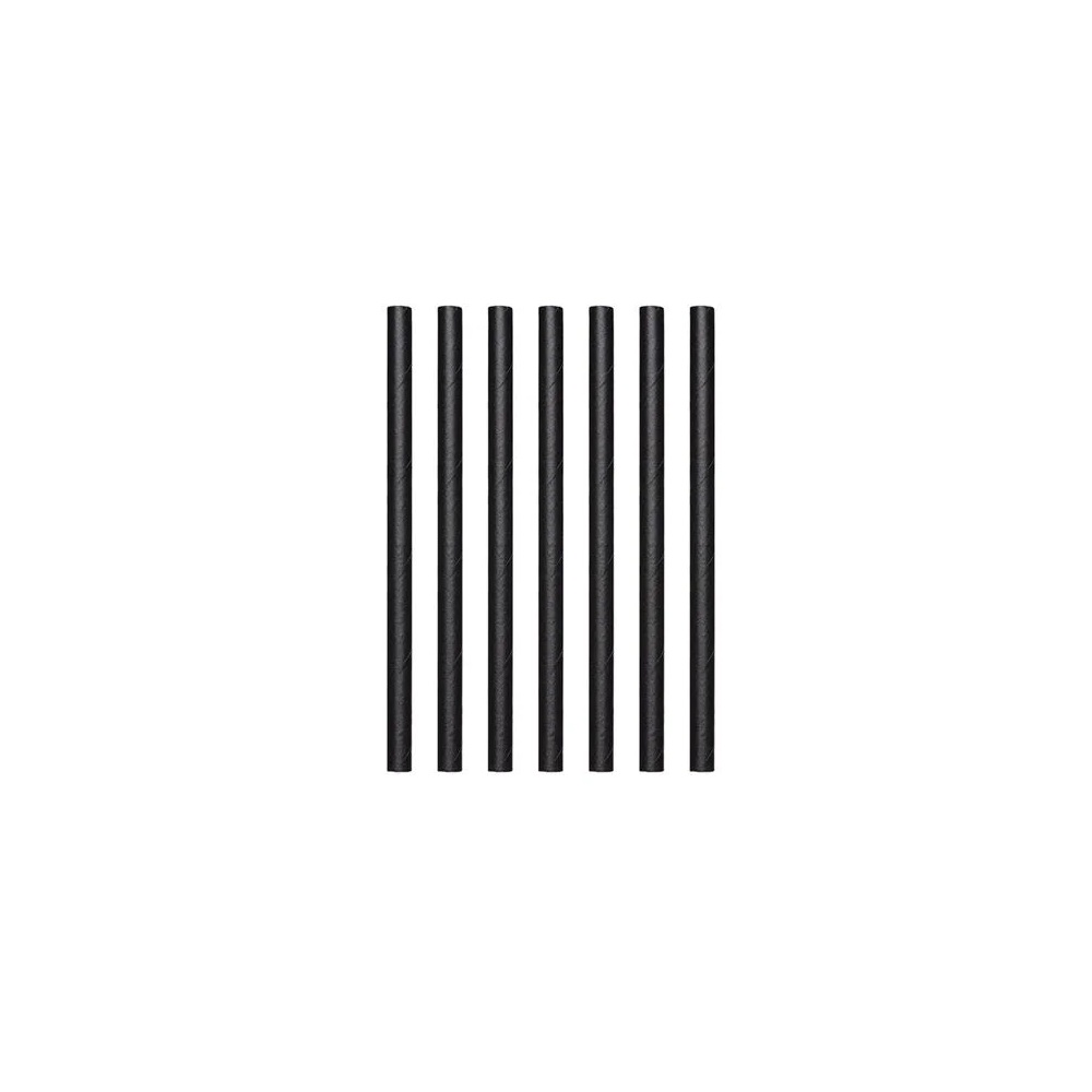 Καλαμάκια Χάρτινα Μαύρα FSC® Ø0.8x14.5cm Ίσια Ατομικά Συσκευασμένα 500τμχ Tessera Q08145BW - 2
