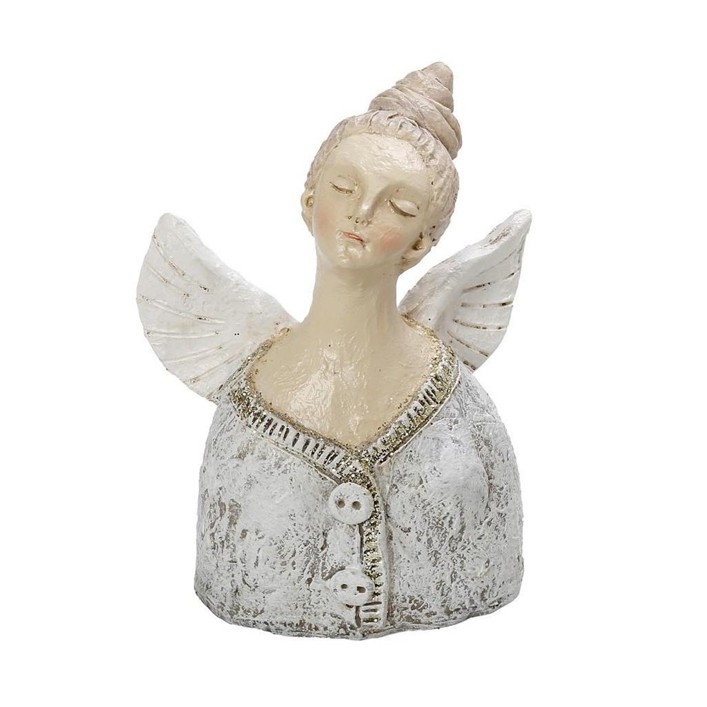 Διακοσμητική Φιγούρα Νεράιδα Πολυρεζίνη Λευκή 13,5cm ESPIEL ZAX122 - 