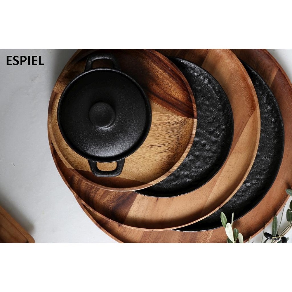 Δίσκος Στρογγυλός Ξύλο Ακακίας Φ20xH1,5cm Espiel BAG101 - 3