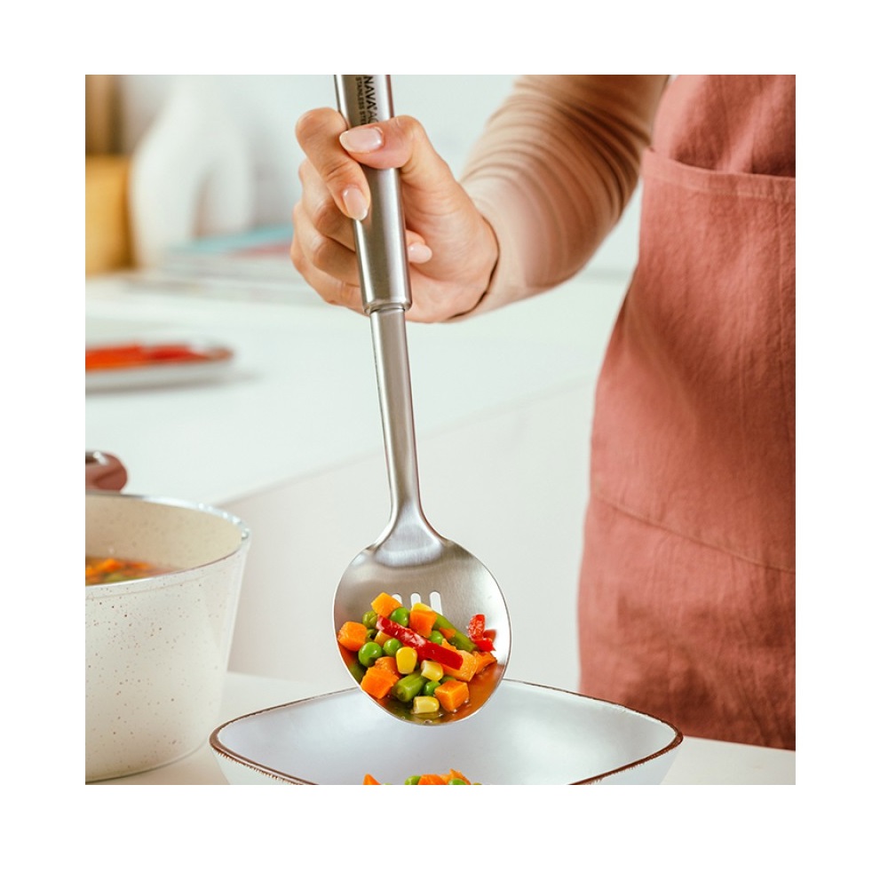 Κουτάλα Τρυπητή Ρηχή Ανοξείδωτη 33cm Acer Nava 10-163-003 - 4