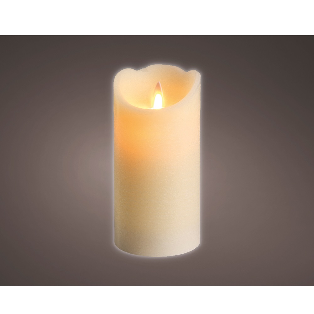 Κερί Led με Λυχνία Που Κυματίζει Φ7,5xH15cm Βeige Lumineo 480599 - 