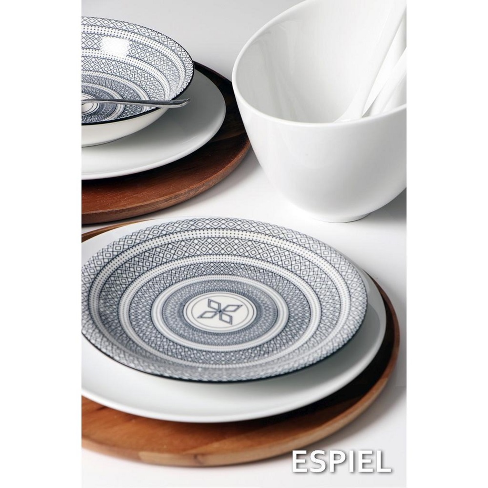 Σαλατιέρα Πορσελάνης Στρογγυλή Φ20xH17cm Με 2 Κουτάλες Classic Espiel WEM102 - 3