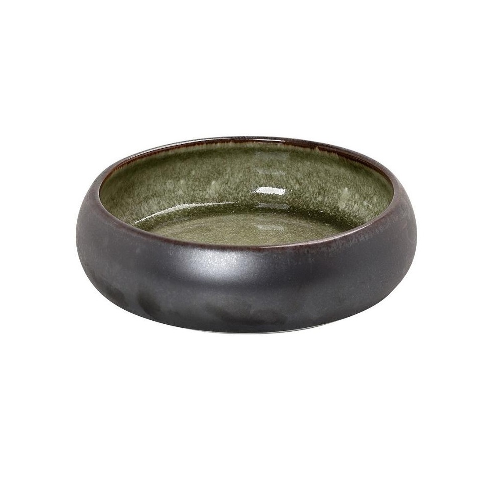 Μπολ Πορσελάνης Στρογγυλό Καφέ - Πράσινο Φ19,5xH5,5cm Pebble Espiel GMT108 - 1