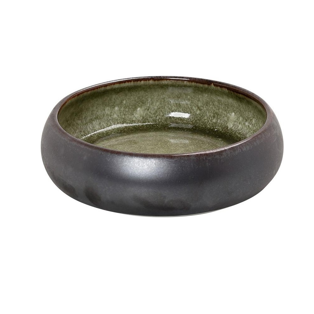 Μπολ Πορσελάνης Στρογγυλό Καφέ - Πράσινο Φ22xH6cm Pebble Espiel GMT109 - 1