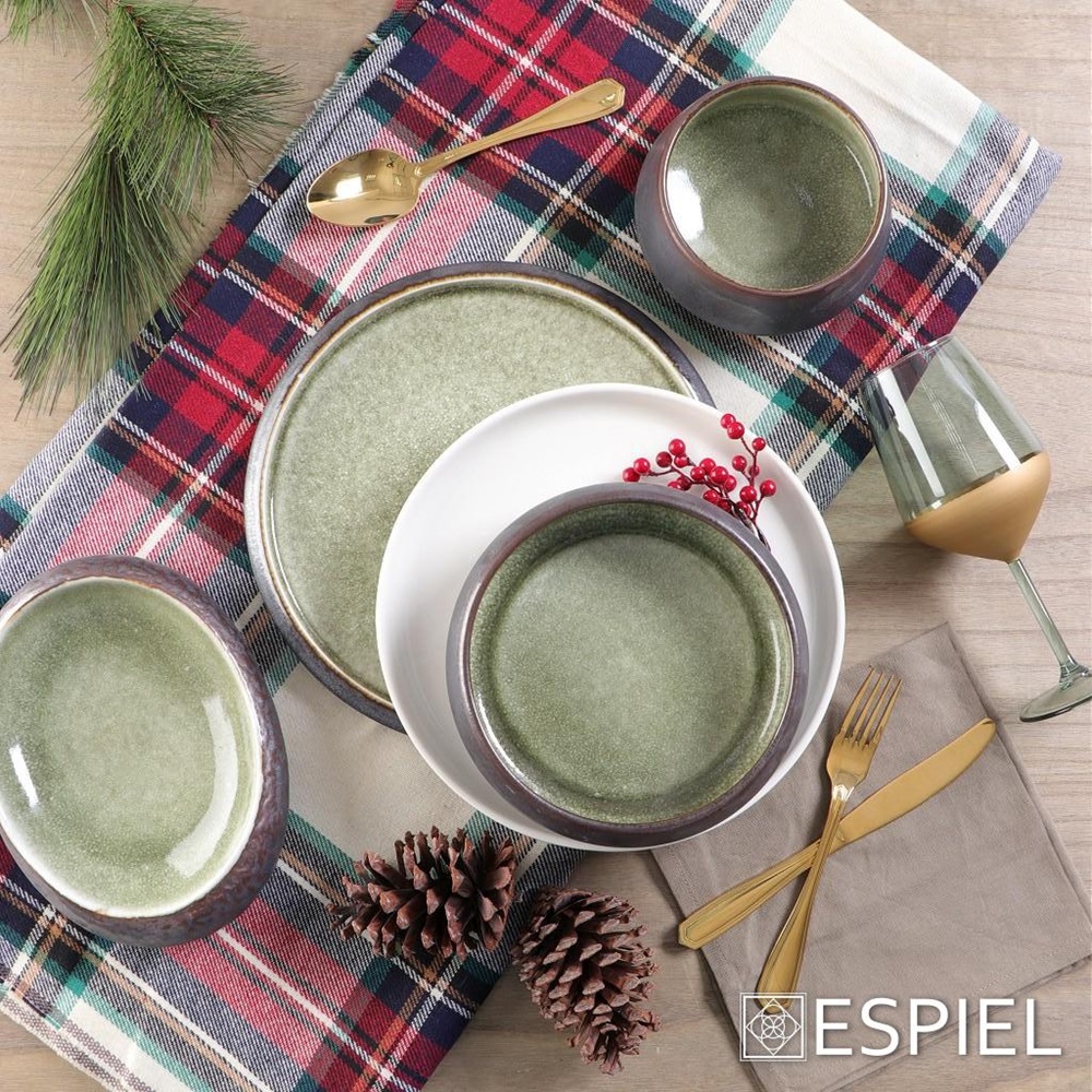 Μπολ Πορσελάνης Κωνικό Πράσινο - Καφέ Φ15xH7cm Pebble Espiel GMT103 - 3