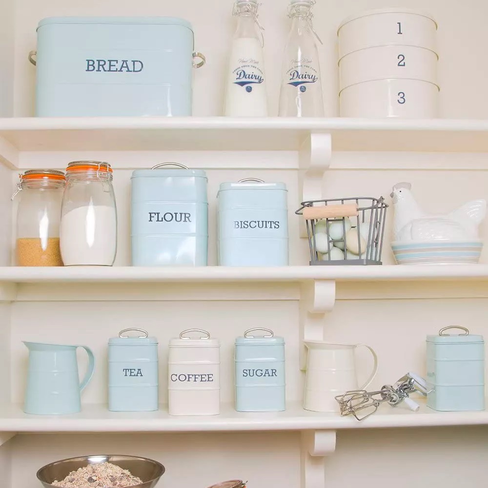 Ψωμιέρα Μεταλλική 34x21,5xH25cm Γαλάζια Living Nostalgia LNBBINBLU KitchenCraft 35.01817 - 3
