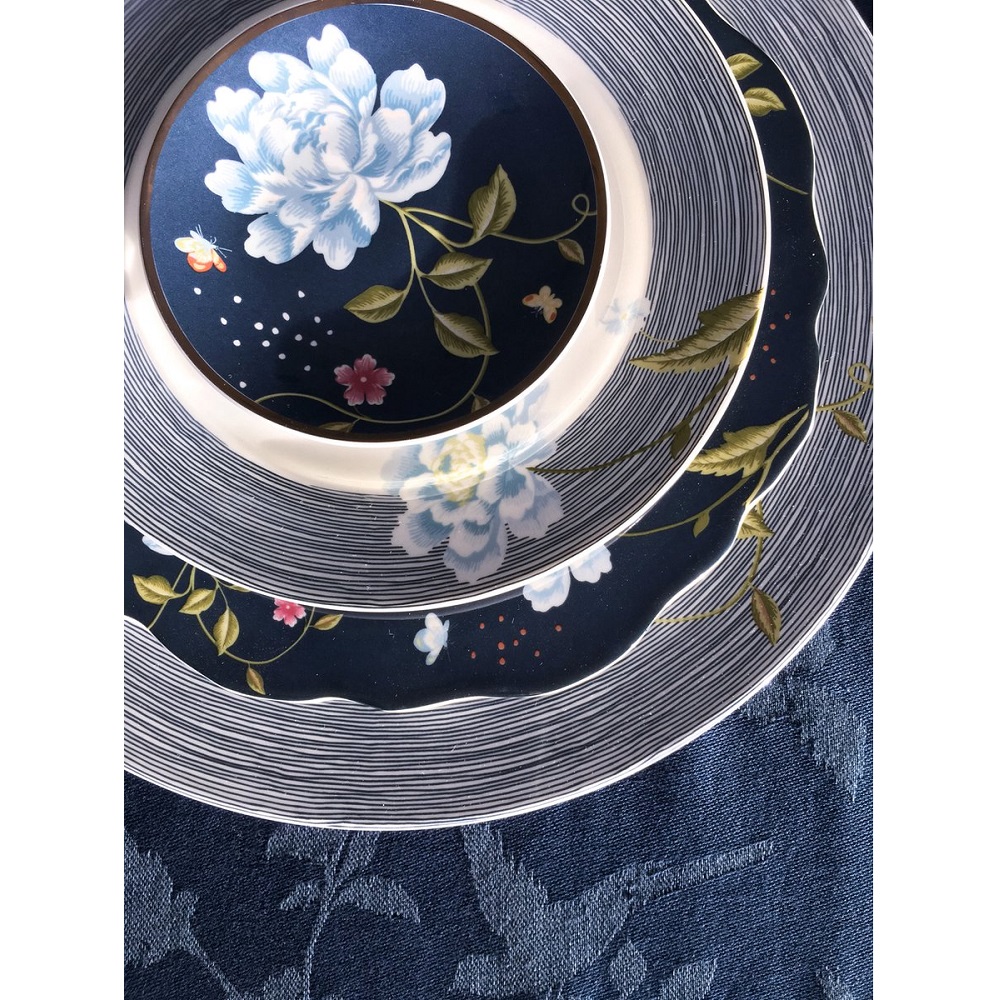 Πιάτο Ρηχό Πορσελάνης Στρογγυλό Φ18cm Midnight Uni Heritage Laura Ashley LA180437 - 3