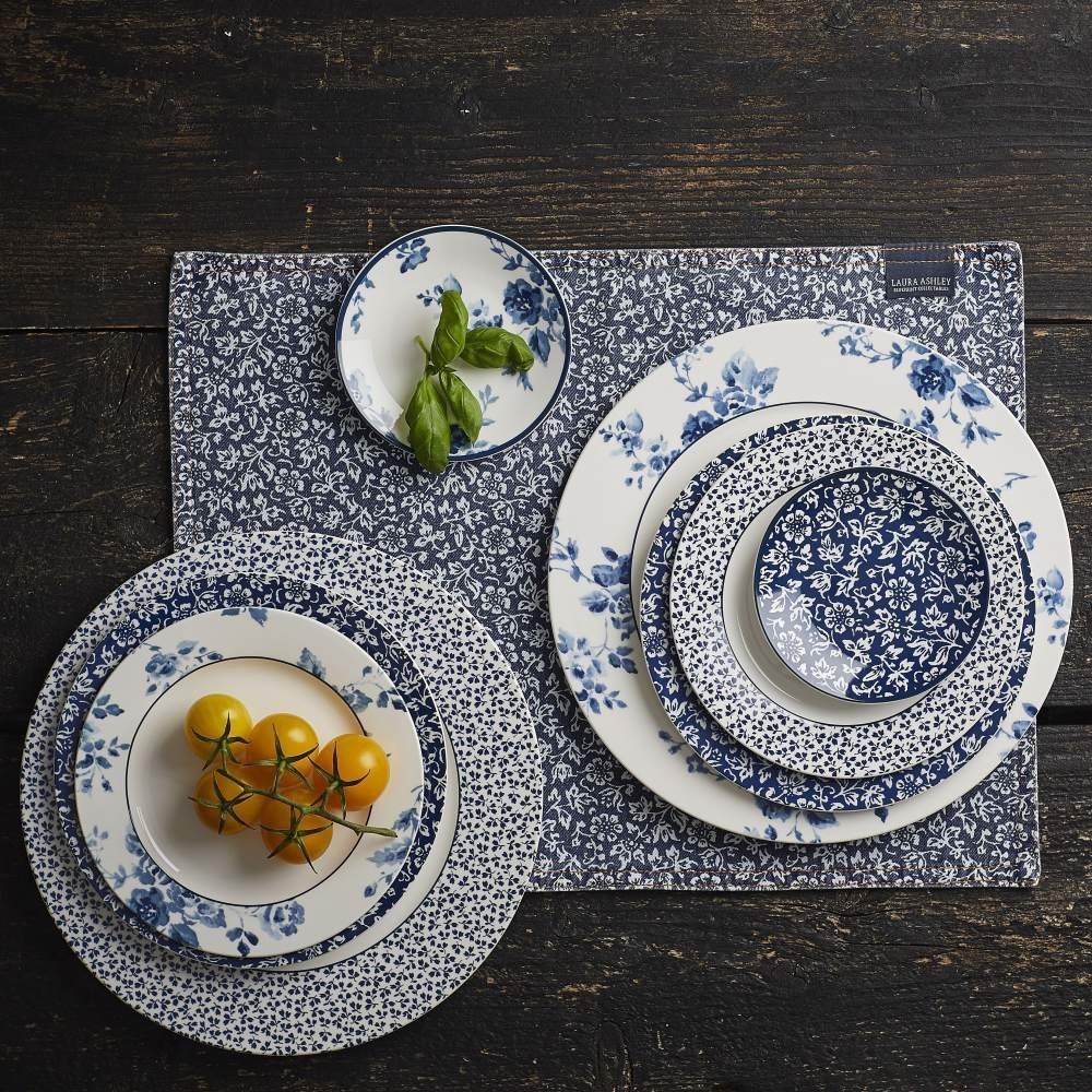 Πιάτο Ρηχό Πορσελάνης Στρογγυλό Φ23cm Λευκό – Μπλε Sweet Alyssum Blueprint Laura Ashley LA179352 - 3
