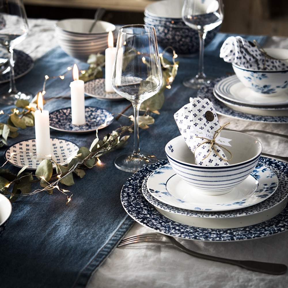 Πιάτο Ρηχό Πορσελάνης Στρογγυλό Φ23cm Λευκό – Μπλε Sweet Alyssum Blueprint Laura Ashley LA179352 - 5