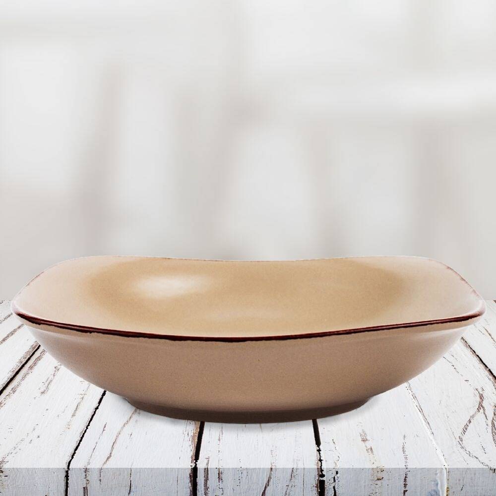 Πιάτο Βαθύ Τετράγωνο Stoneware 1Lt 22,5x22,5xH5,5cm Brown Sugar Nava 10-099-243 - 2