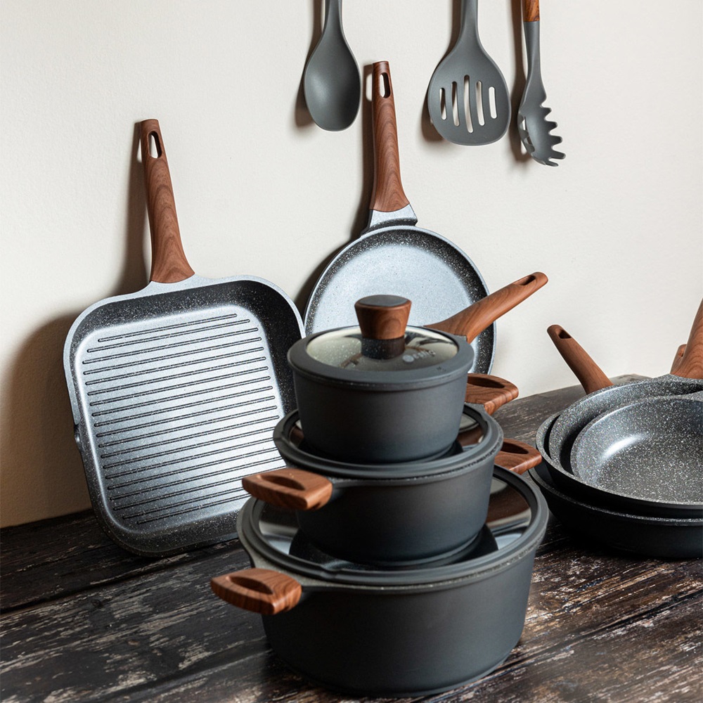 Τηγάνι Χυτού Αλουμινίου Αντικολλητικό Φ24cm Stone εstia Home Art 01-1179 - 5