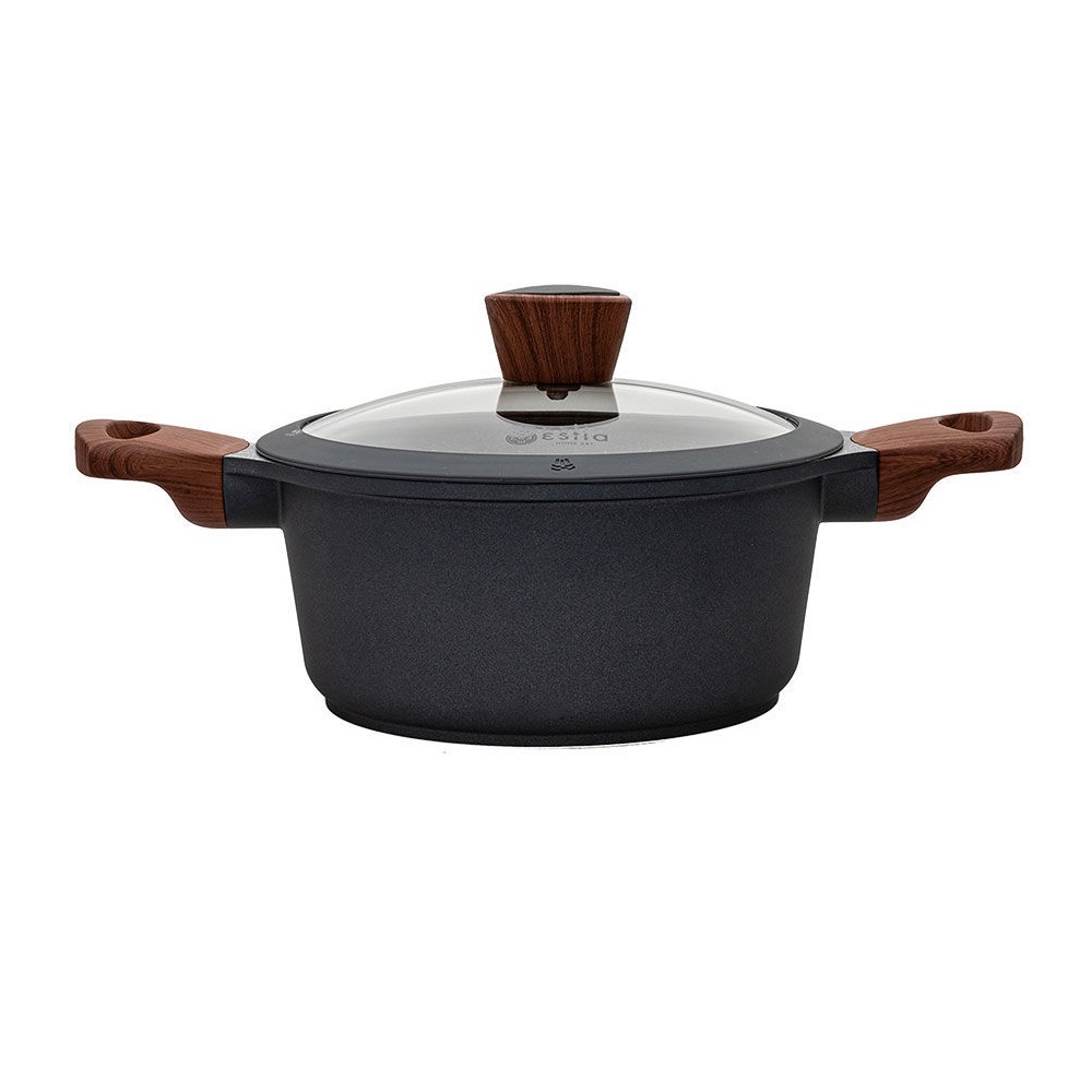 Κατσαρόλα Χυτού Αλουμινίου Αντικολλητική 2,5Lt Φ20cm Stone εstia Home Art 01-1131 - 2