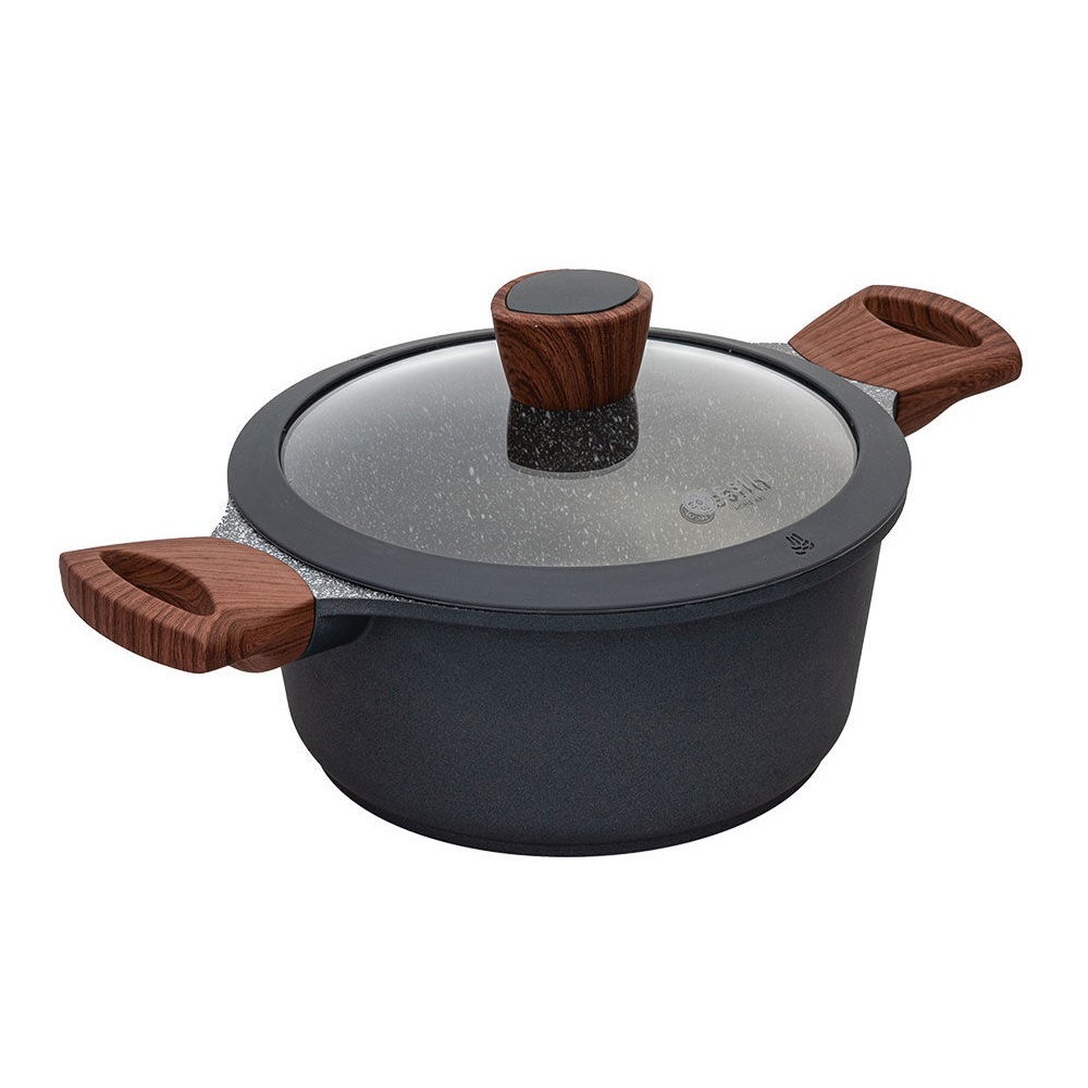 Κατσαρόλα Χυτού Αλουμινίου Αντικολλητική 4,5Lt Φ24cm Stone εstia Home Art 01-1148 - 1