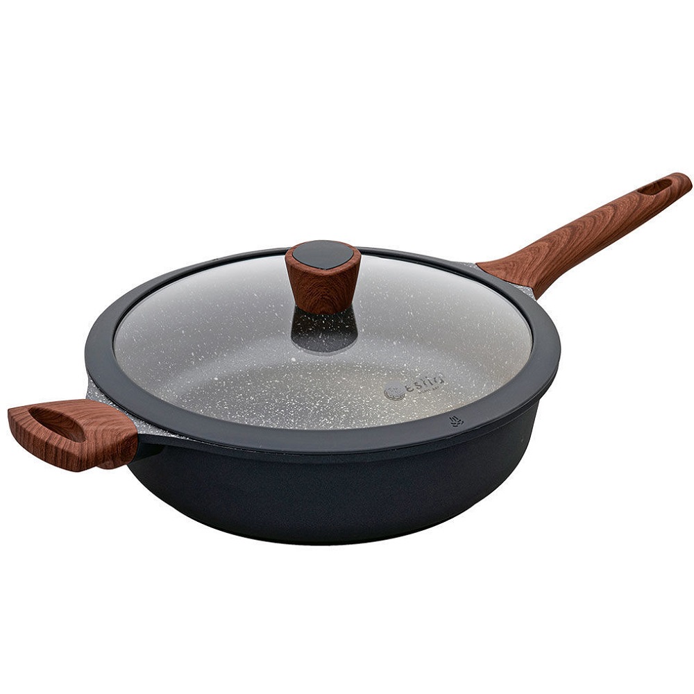 Τηγάνι Βαθύ Χυτού Αλουμινίου 4,2Lt Φ28cm Αντικολλητικό Stone εstia 01-2404 - 1