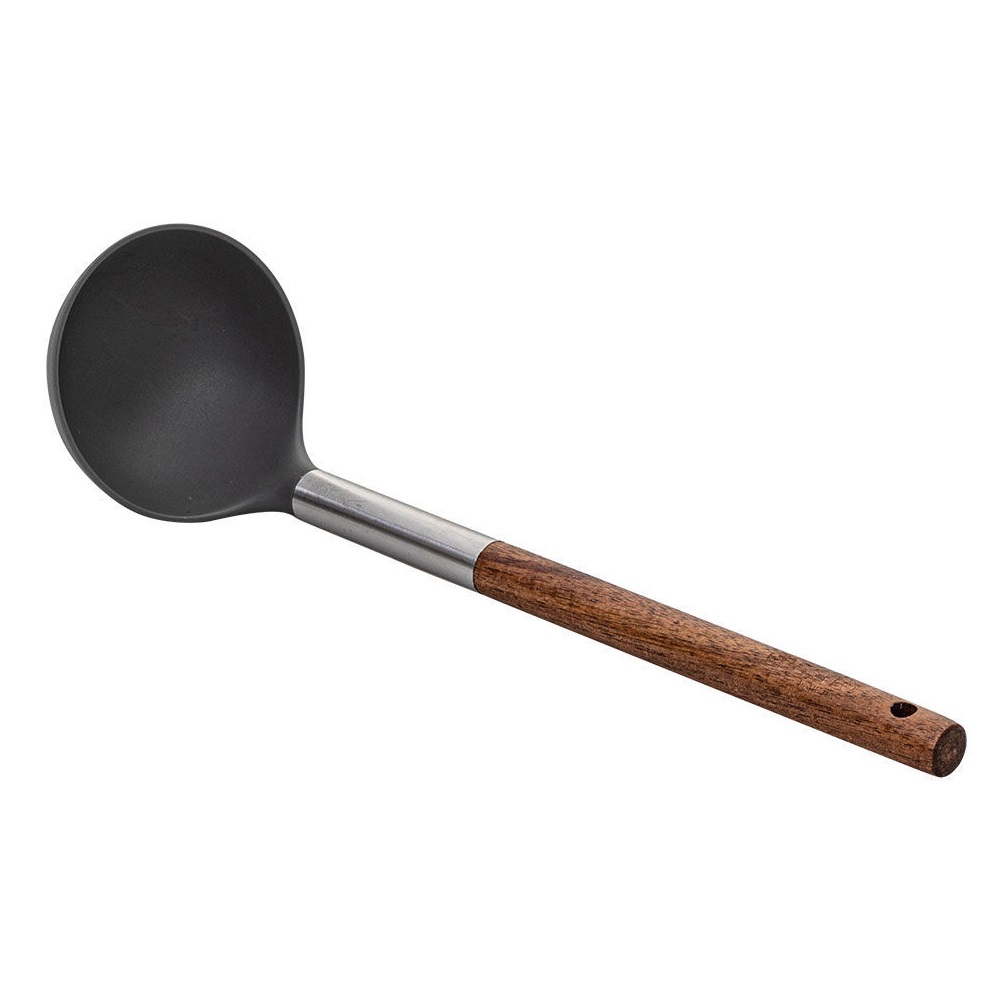 Κουτάλα Βαθιά Nylon 220°C 30cm Με Ξύλινη Λαβή Stone εstia Home Art 01-2626 - 2