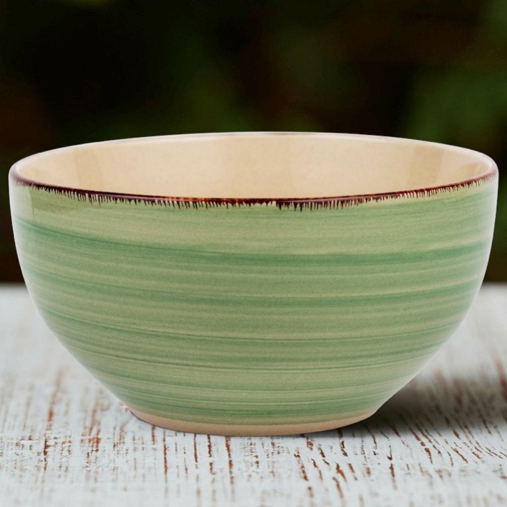 Μπολ Δημητριακών Stoneware 750ml Φ14xH8cm Lines Oil Green Nava 10-099-204 - 5