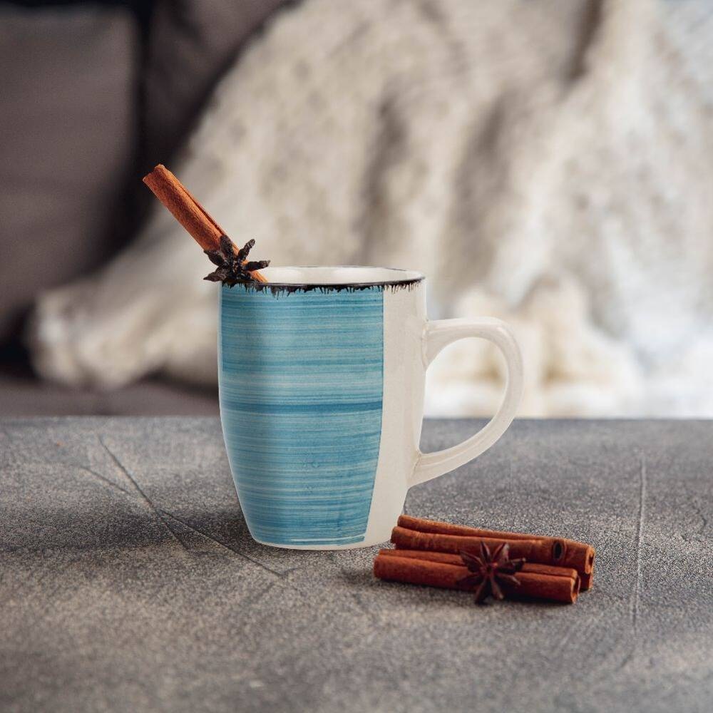 Κούπα Stoneware 350ml Φ8xH10cm Lines Faded Blue Nava 10-099-225 - 4