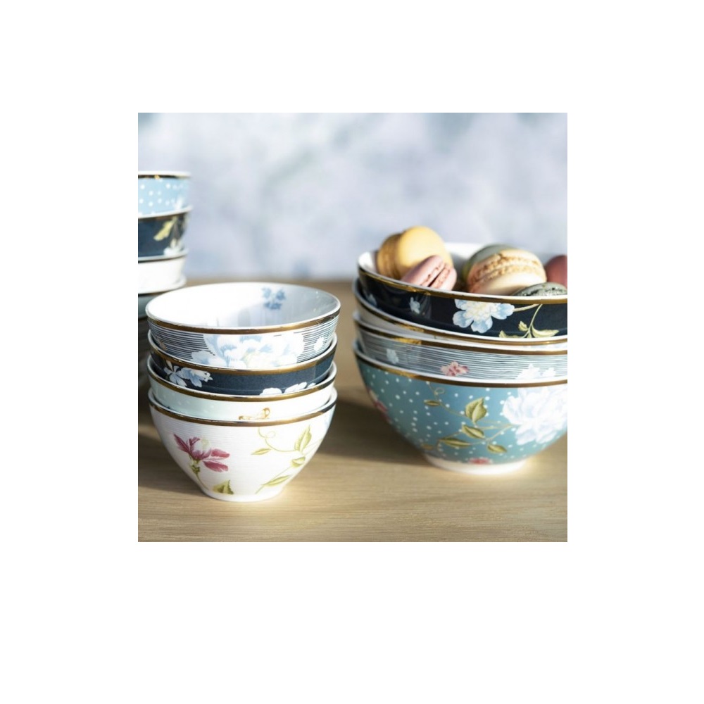 Μπολάκι Πορσελάνης Στρογγυλό Φ9xH4,7cm 150ml Cobblestone Pinstripe Heritage Laura Ashley LA180514 - 4