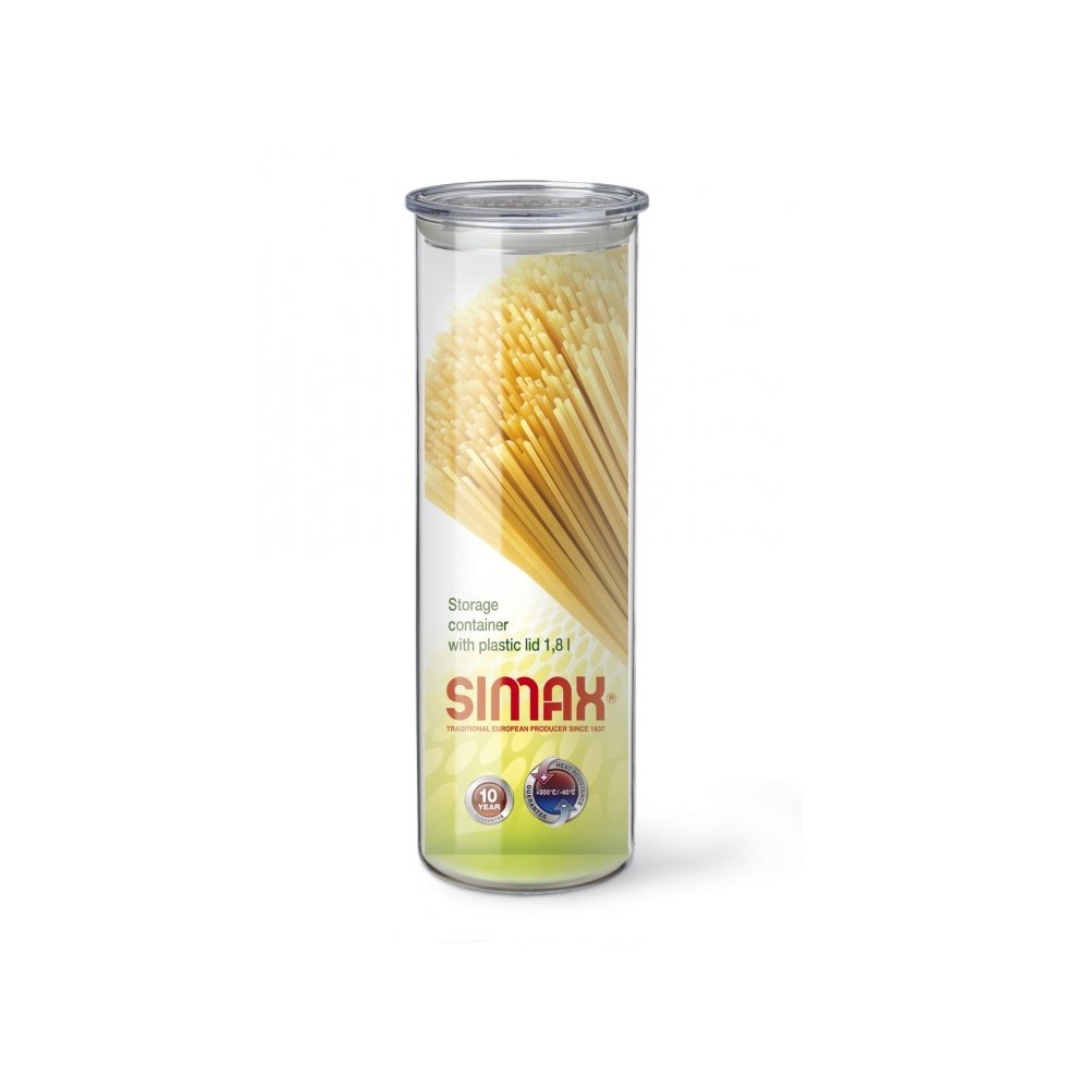 Δοχείο Αποθήκευσης Ζυμαρικών Γυάλινο 1,8LT Ø9,5xH29cm Simax 31.85062 - 