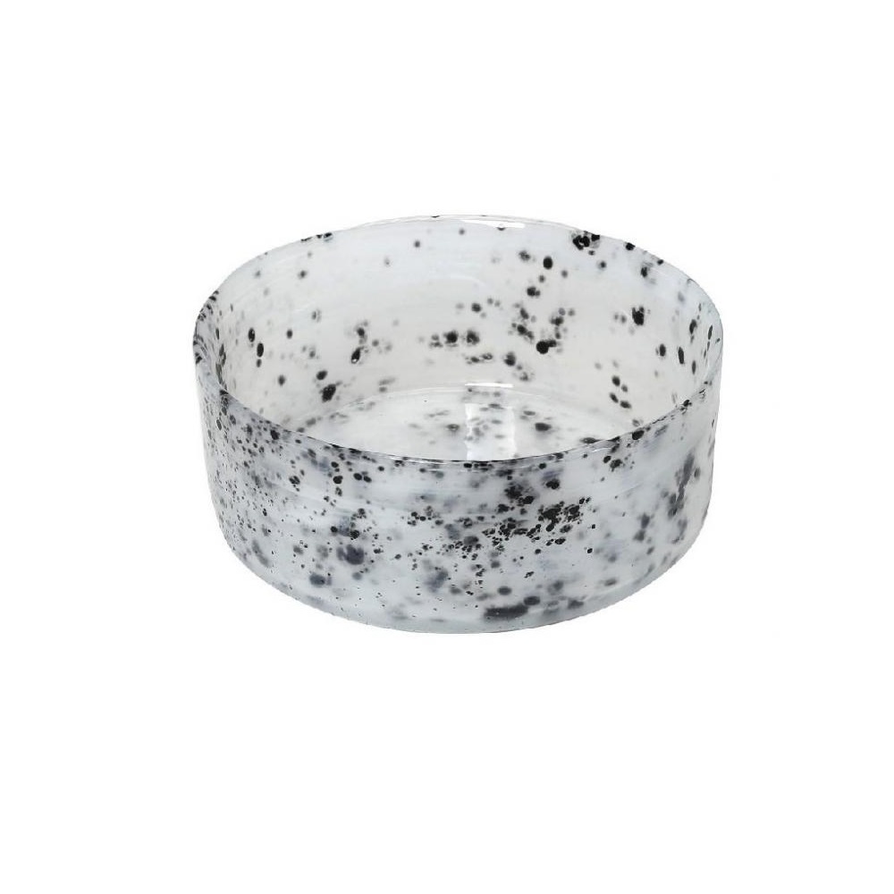 Μπολ Γυάλινο Άσπρο - Γκρι Φ11xH4cm Atlas Black-White Alabaster Espiel HOR1626 - 