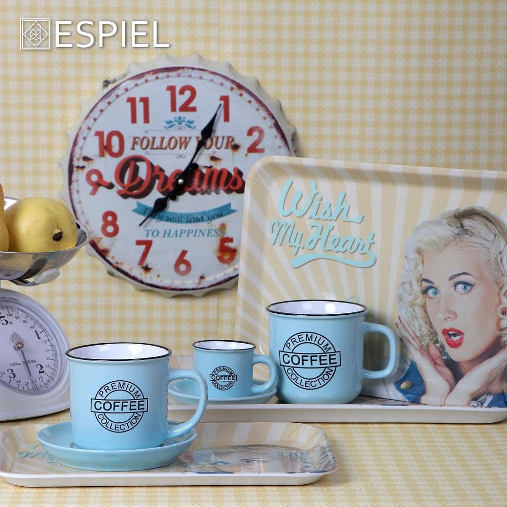 Φλιτζάνι Espresso 90ml Με Πιατάκι Φ6,3xH11cm Stoneware Γαλάζιο Coffee Espiel HUN306K12 - 3