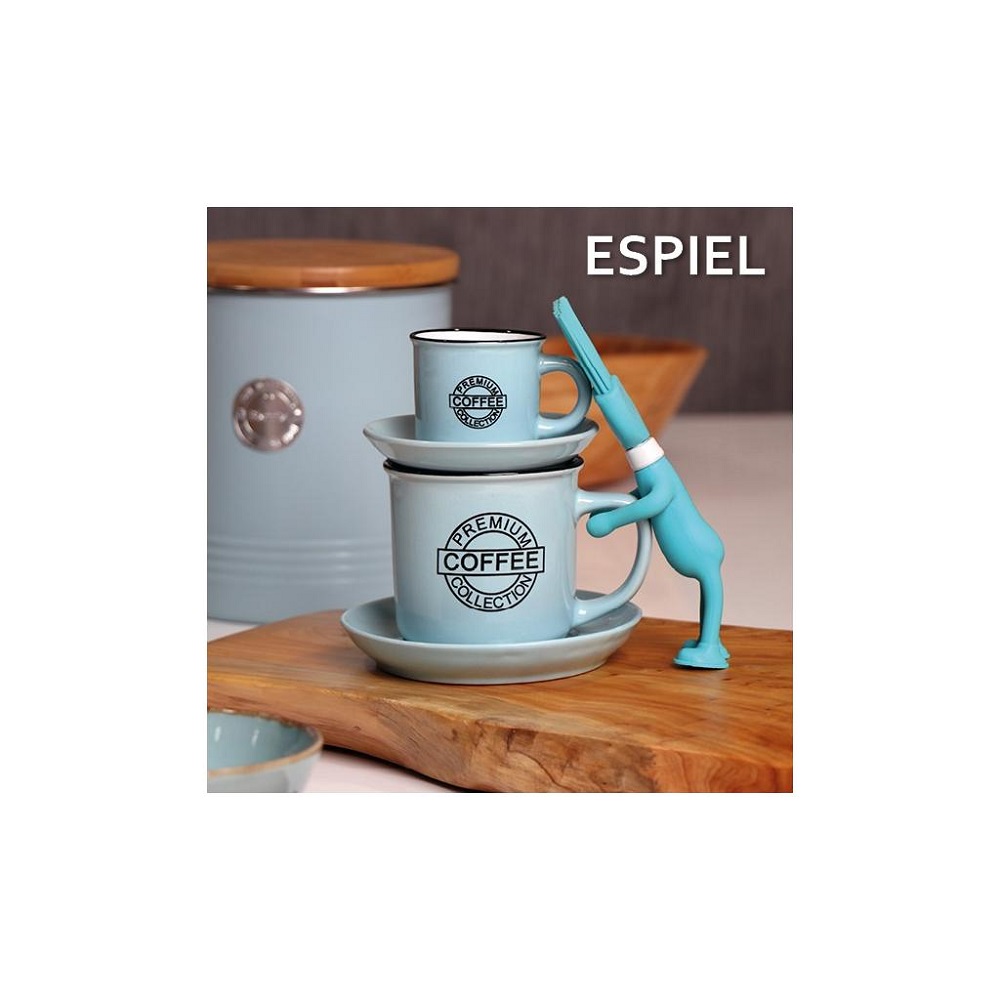 Φλιτζάνι Espresso 90ml Με Πιατάκι Φ6,3xH11cm Stoneware Γαλάζιο Coffee Espiel HUN306K12 - 4