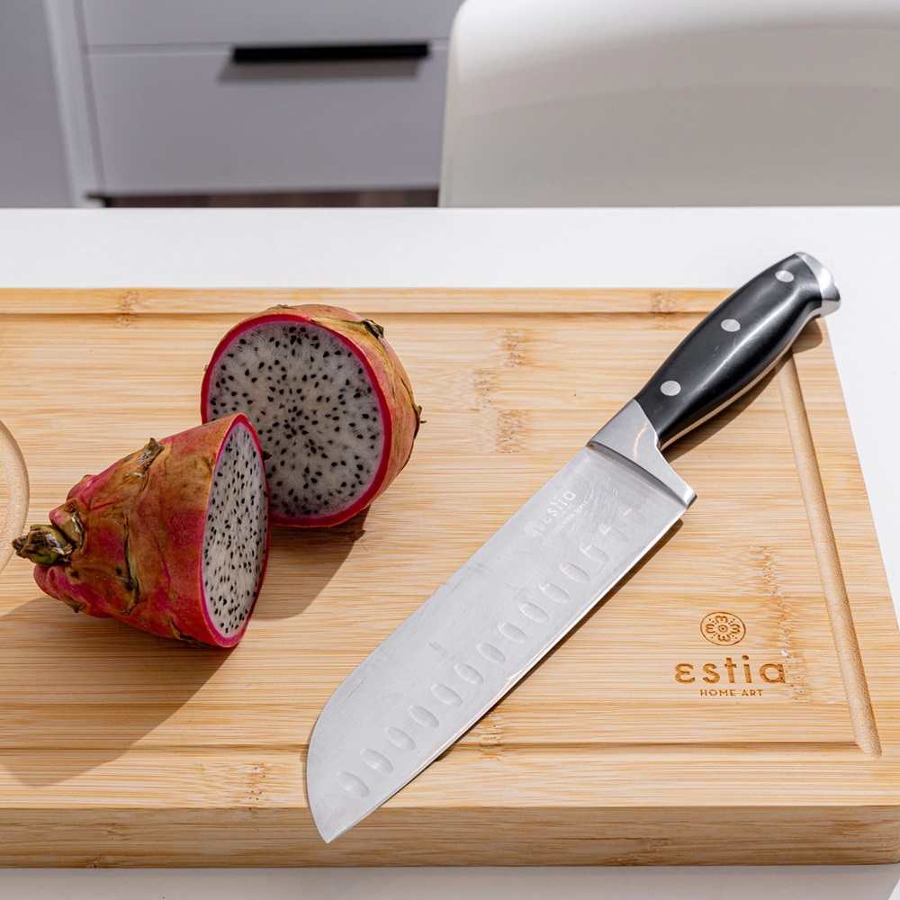 Μαχαίρι Santoku Ανοξείδωτο 18/10 με Λεπίδα 3CR14 Butcher εstia Home Art 01-7010 - 3