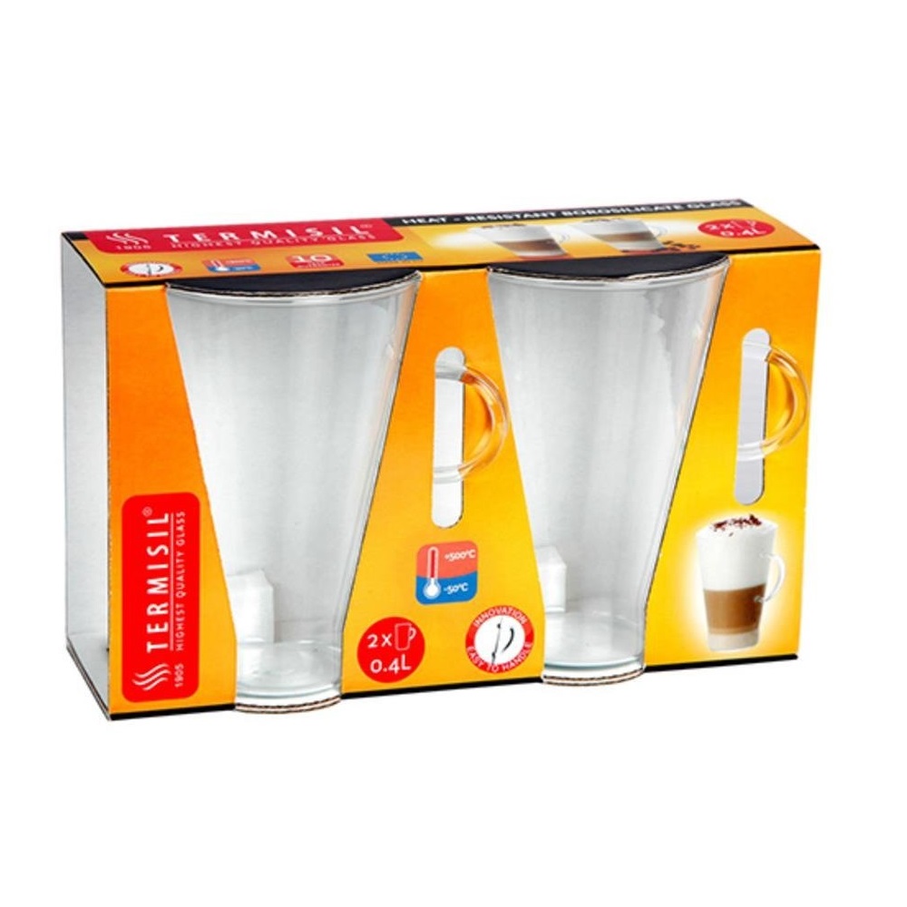 Κούπες Πυράντοχες Caffe Latte 400ml Σετ 2τμχ Termisil CSSS040C - 2