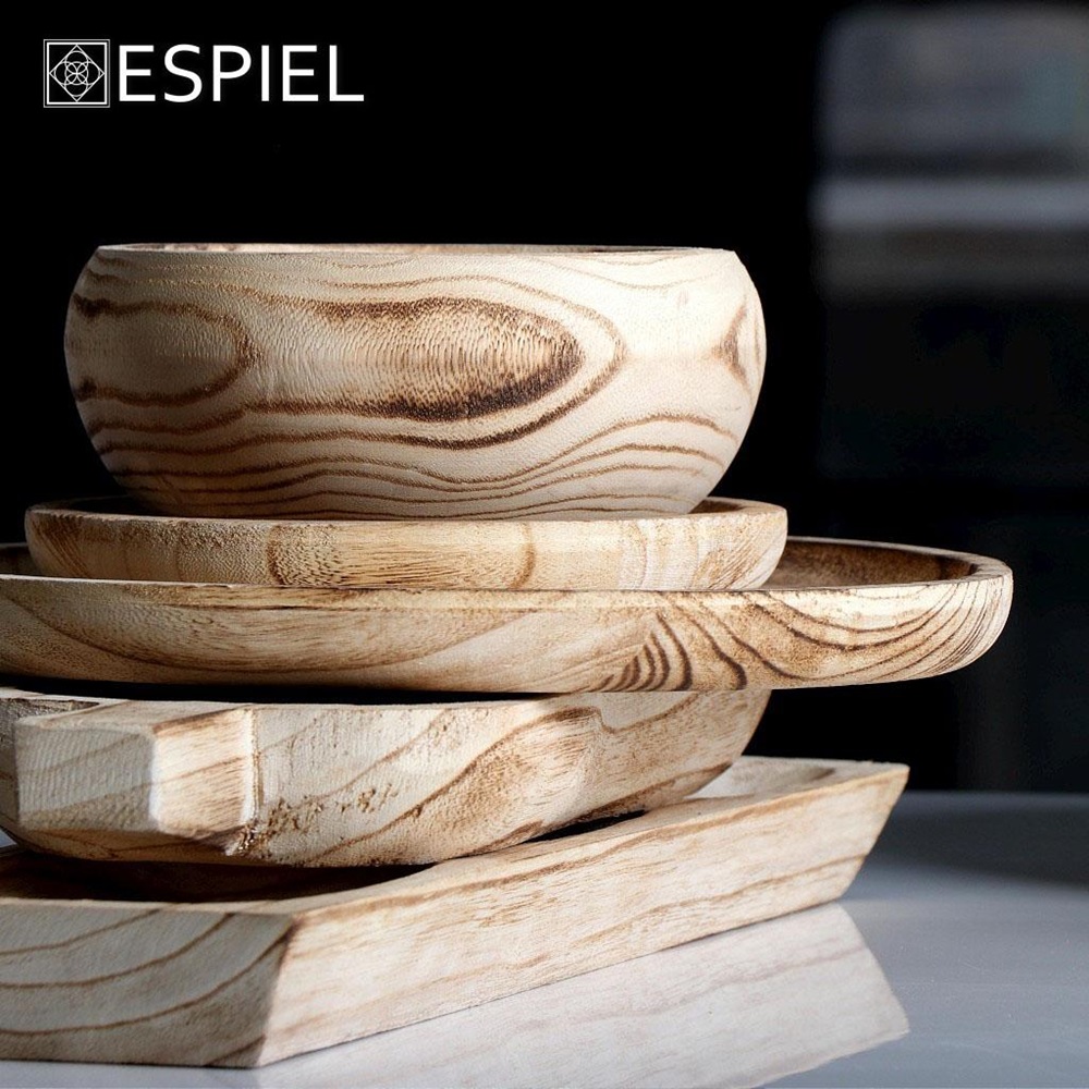 Ξηροκαρπιέρα 3 Θέσεων Ξύλινη 45x13xH4cm Paulownia White Espiel XYP209 - 2