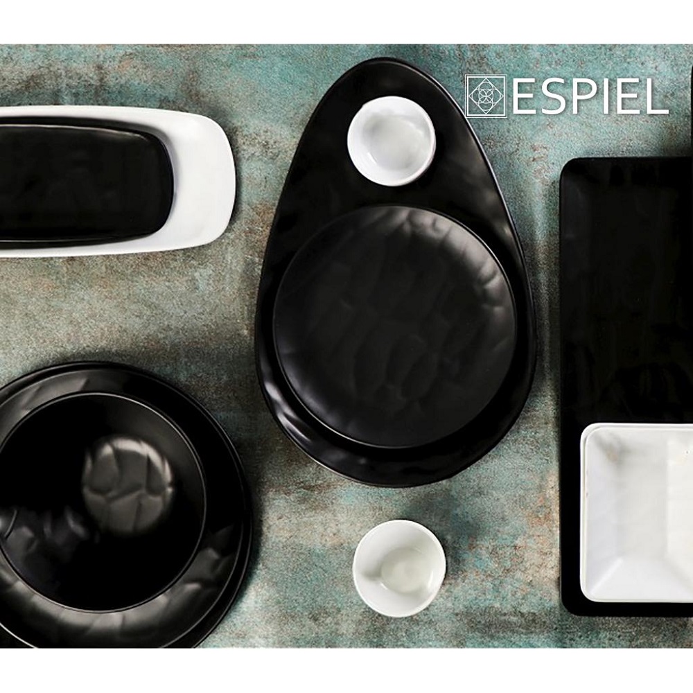 Πιατέλα-Γόνδολα Μελαμίνης Ορθογώνια 20,5x8,5xH2cm Wavy Black Matt Tria MLB382K96 - 4