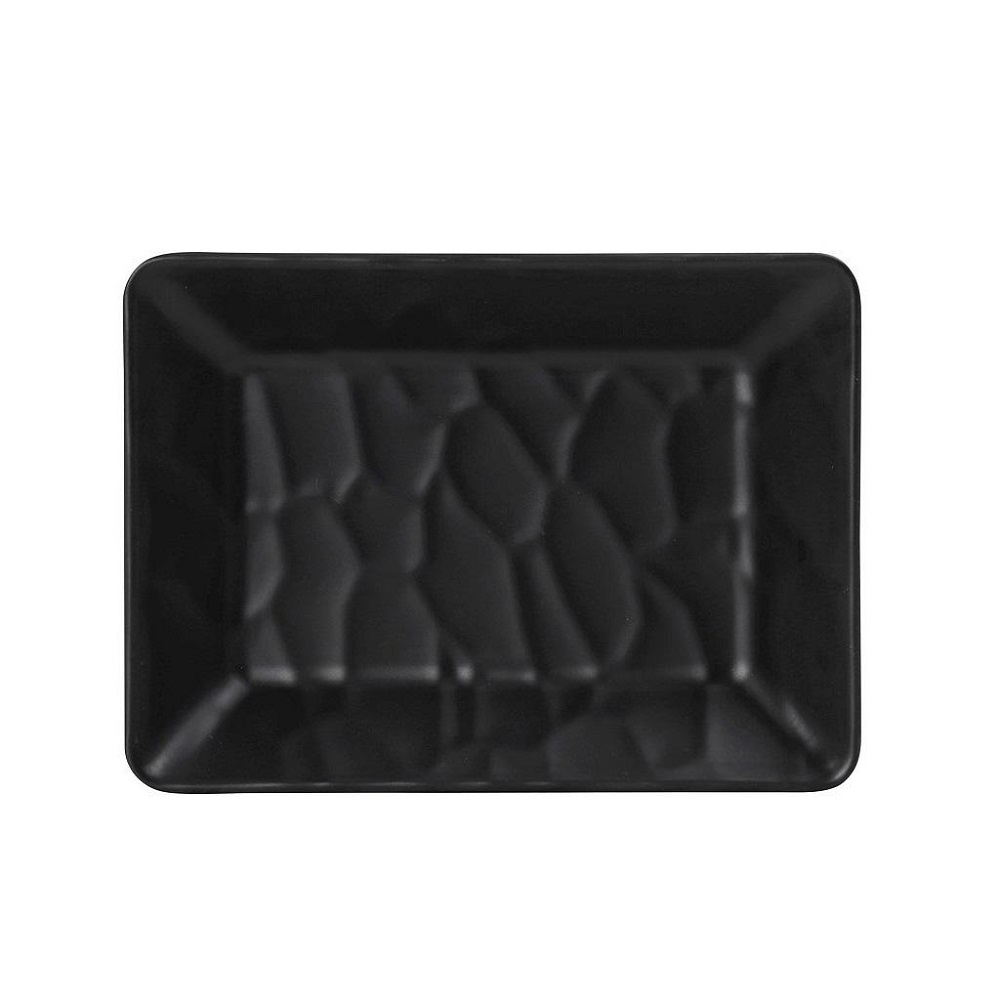Μπολ Μελαμίνης Ορθογώνιο 14x10xH2,5cm Wavy Black Matt Tria MLB471K120 - 1