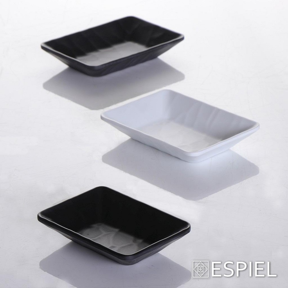 Μπολ Μελαμίνης Ορθογώνιο 14x10xH2,5cm Wavy Black Matt Tria MLB471K120 - 3