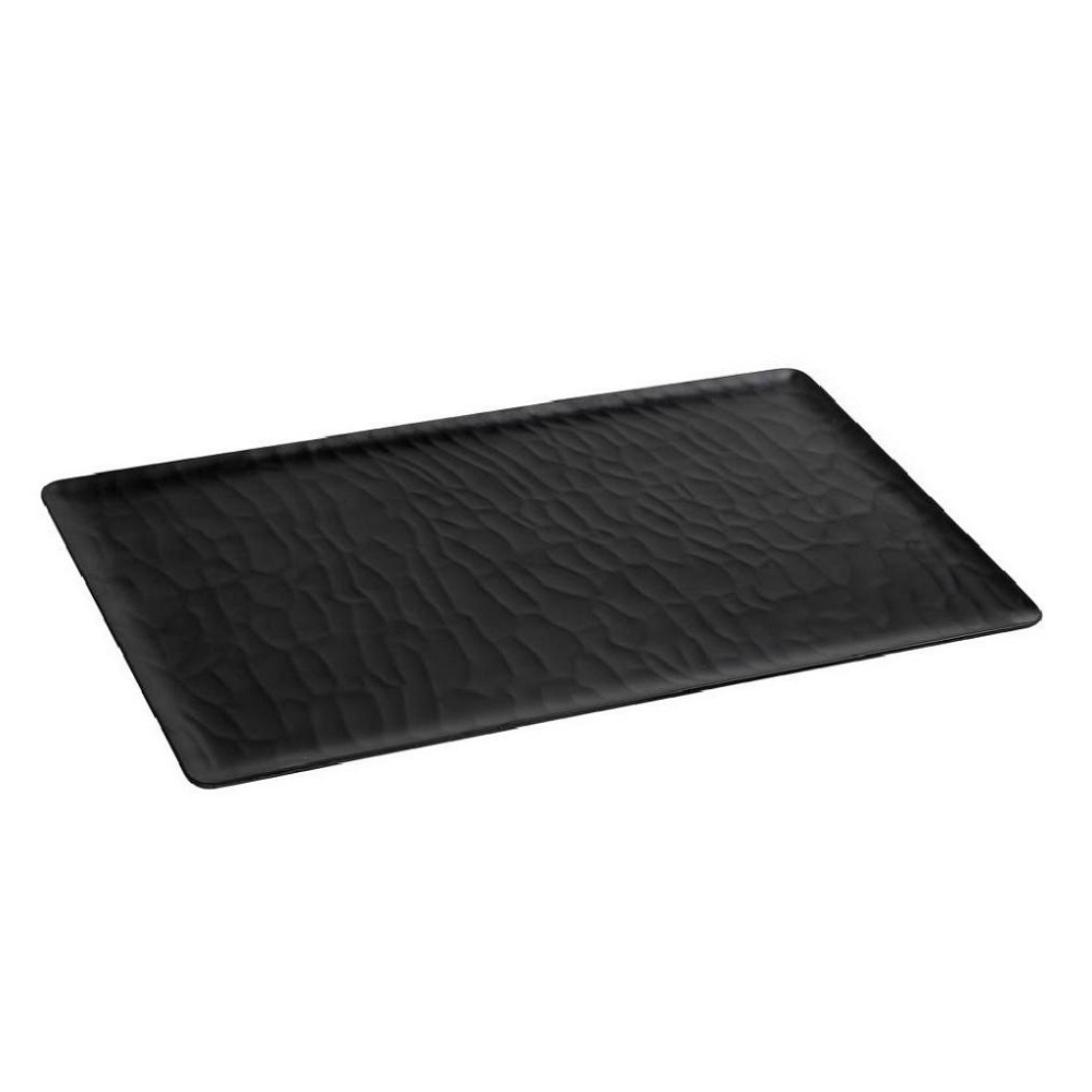 Δίσκος Μπουφέ Μελαμίνης 1/1(53x32,5xH1,5cm) Black Wavy Matte Tria MLB534 - 1