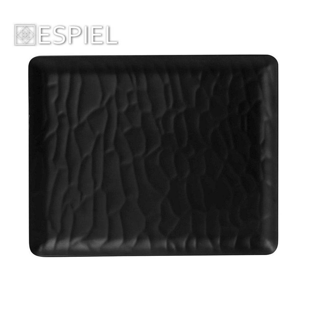Δίσκος Μπουφέ Μελαμίνης 1/1(53x32,5xH1,5cm) Black Wavy Matte Tria MLB534 - 2