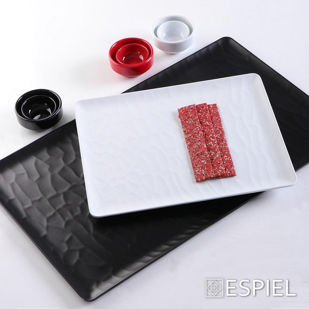 Δίσκος Μπουφέ Μελαμίνης 1/1(53x32,5xH1,5cm) Black Wavy Matte Tria MLB534 - 4