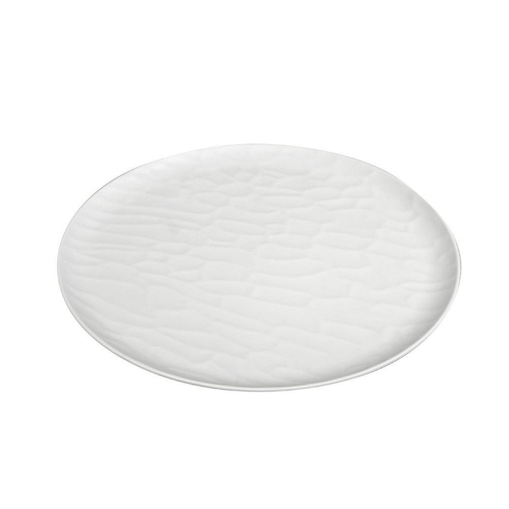 Πιάτο Ρηχό Στρογγυλό Μελαμίνης Φ23xH1,2cm Wavy White Matt Tria MLW344K48 - 1