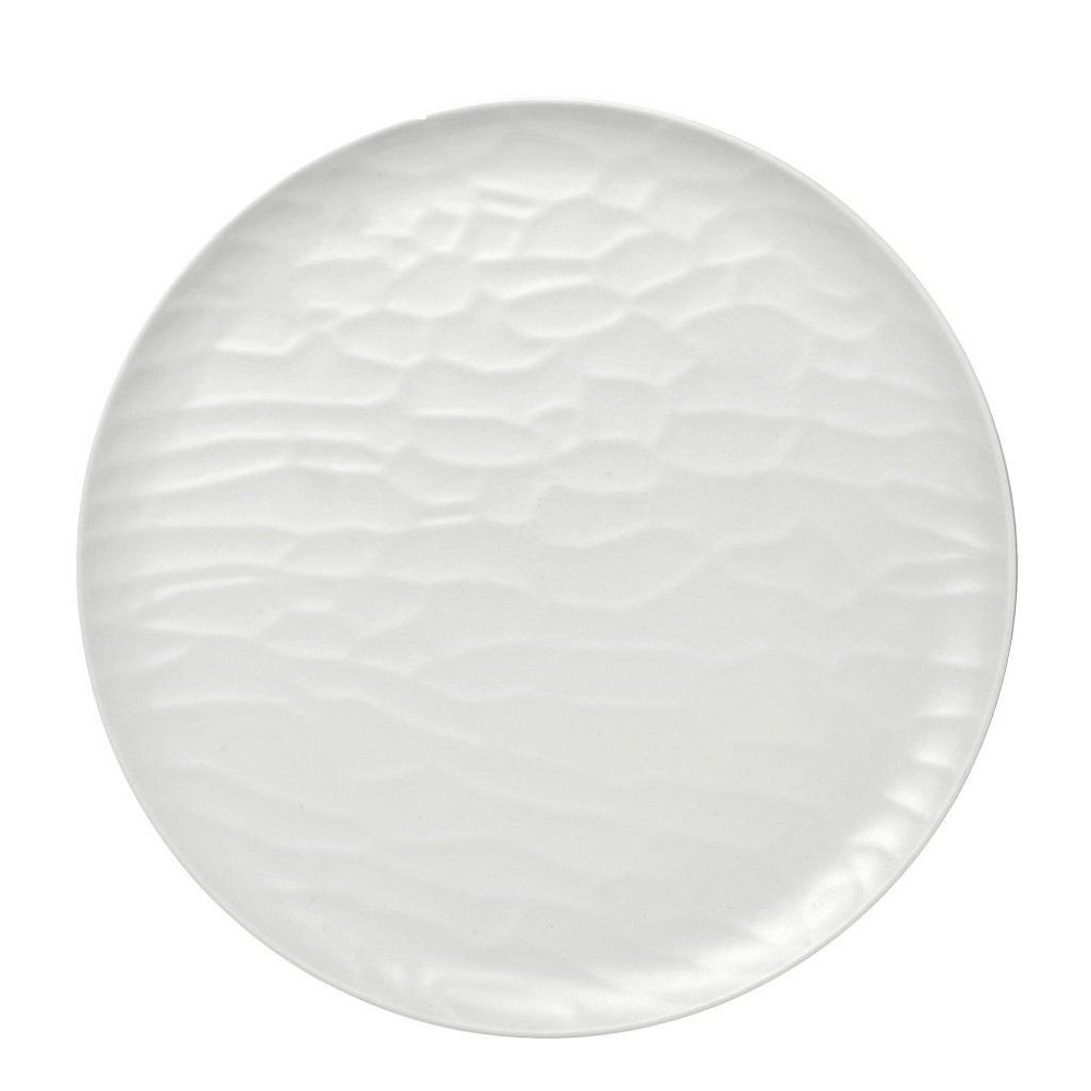 Πιάτο Ρηχό Στρογγυλό Μελαμίνης Φ23xH1,2cm Wavy White Matt Tria MLW344K48 - 2