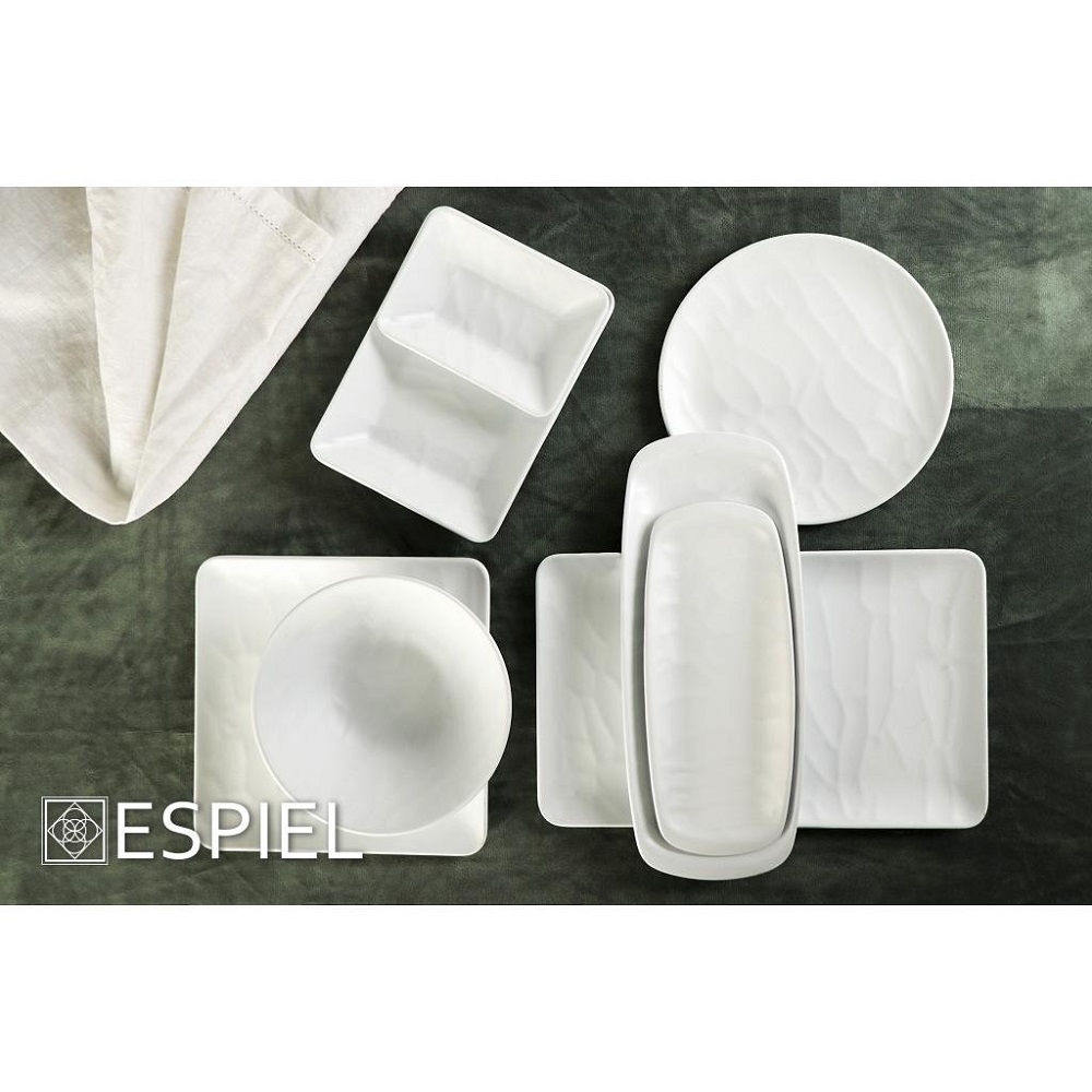Πιάτο Ρηχό Στρογγυλό Μελαμίνης Φ23xH1,2cm Wavy White Matt Tria MLW344K48 - 4