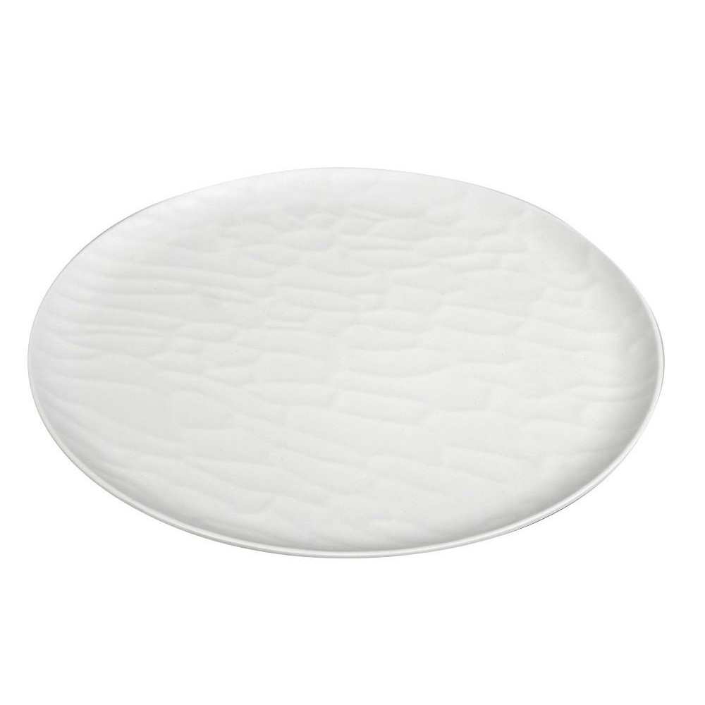 Πιάτο Ρηχό Στρογγυλό Λευκό 28εκ Wavy Matte Μελαμίνης TRIA MLW346K36 - 