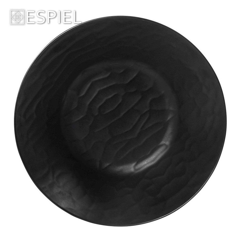 Σαλατιέρα Στρογγυλή Μελαμίνης Μαύρη Φ34xH8cm Wavy Melamine Tria MLB389 - 2