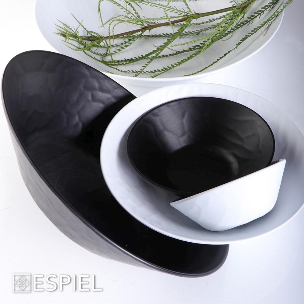 Σαλατιέρα Στρογγυλή Μελαμίνης Μαύρη Φ34xH8cm Wavy Melamine Tria MLB389 - 4