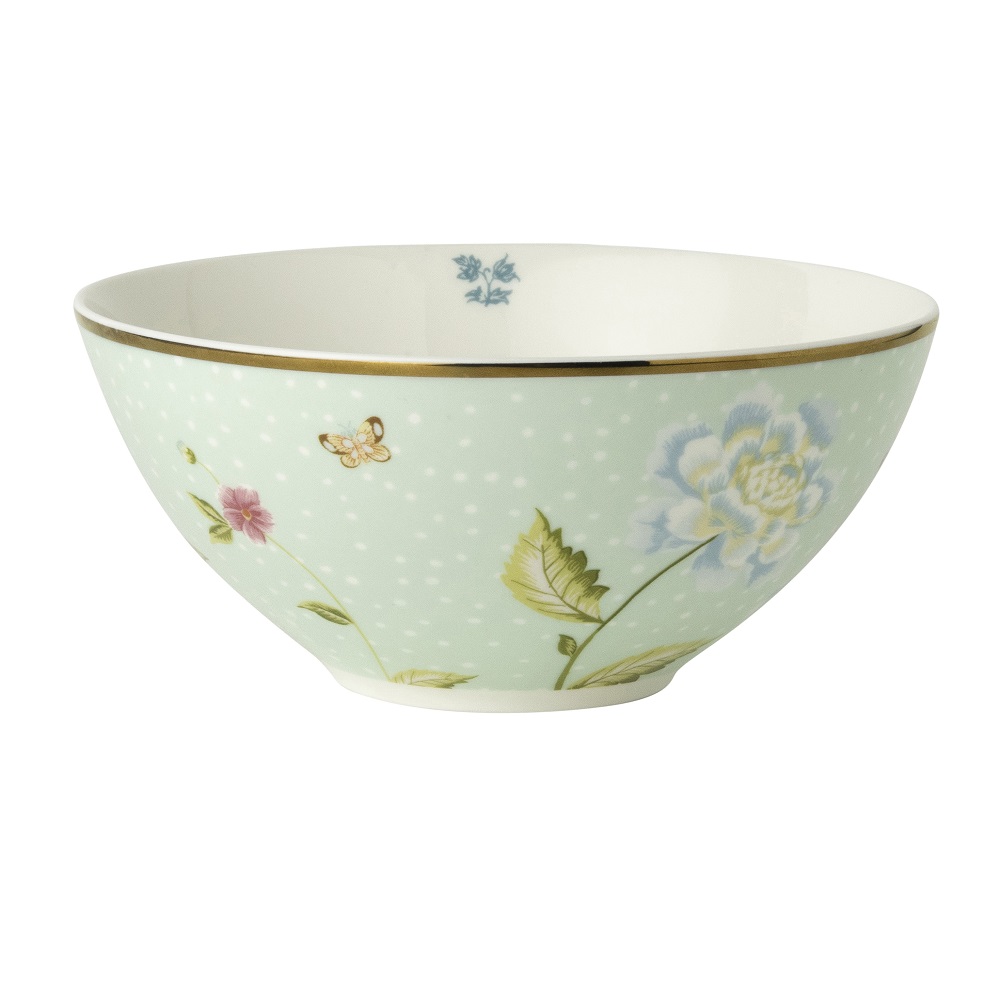 Μπολ Βαθύ Πορσελάνης Στρογγυλό Φ16,4xH7,5cm 800ml Mint Uni Heritage Laura Ashley LA180473 - 