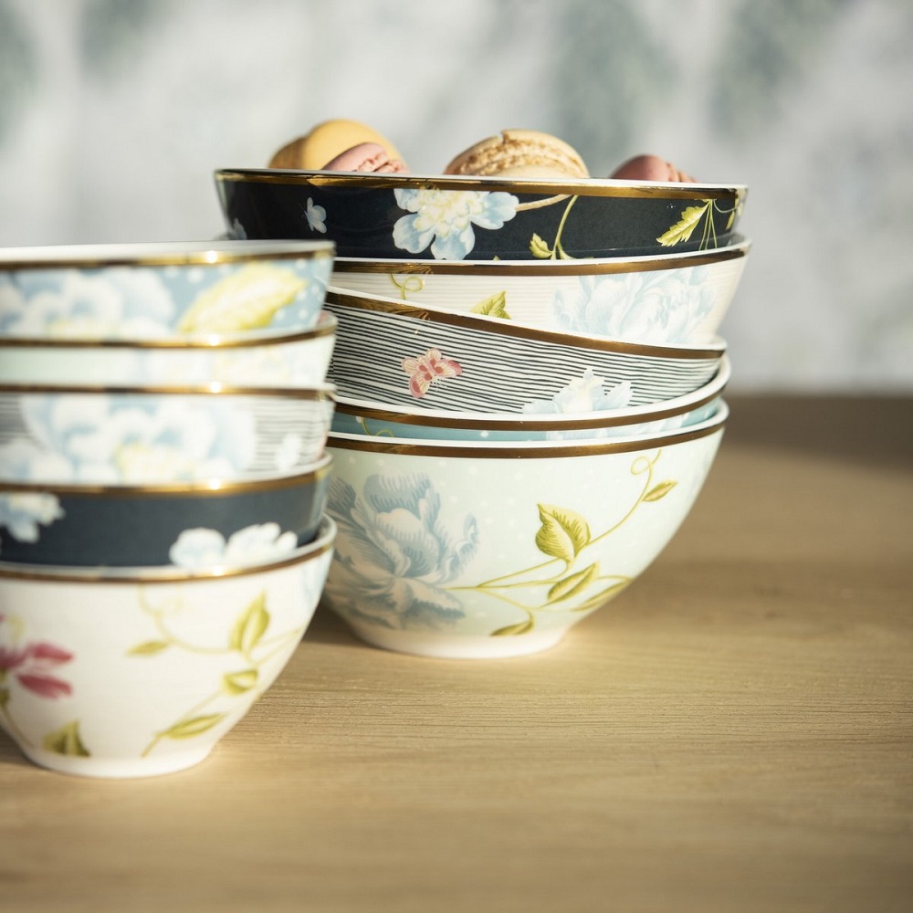 Μπολ Βαθύ Πορσελάνης Στρογγυλό Φ16,4xH7,5cm 800ml Mint Uni Heritage Laura Ashley LA180473 - 3