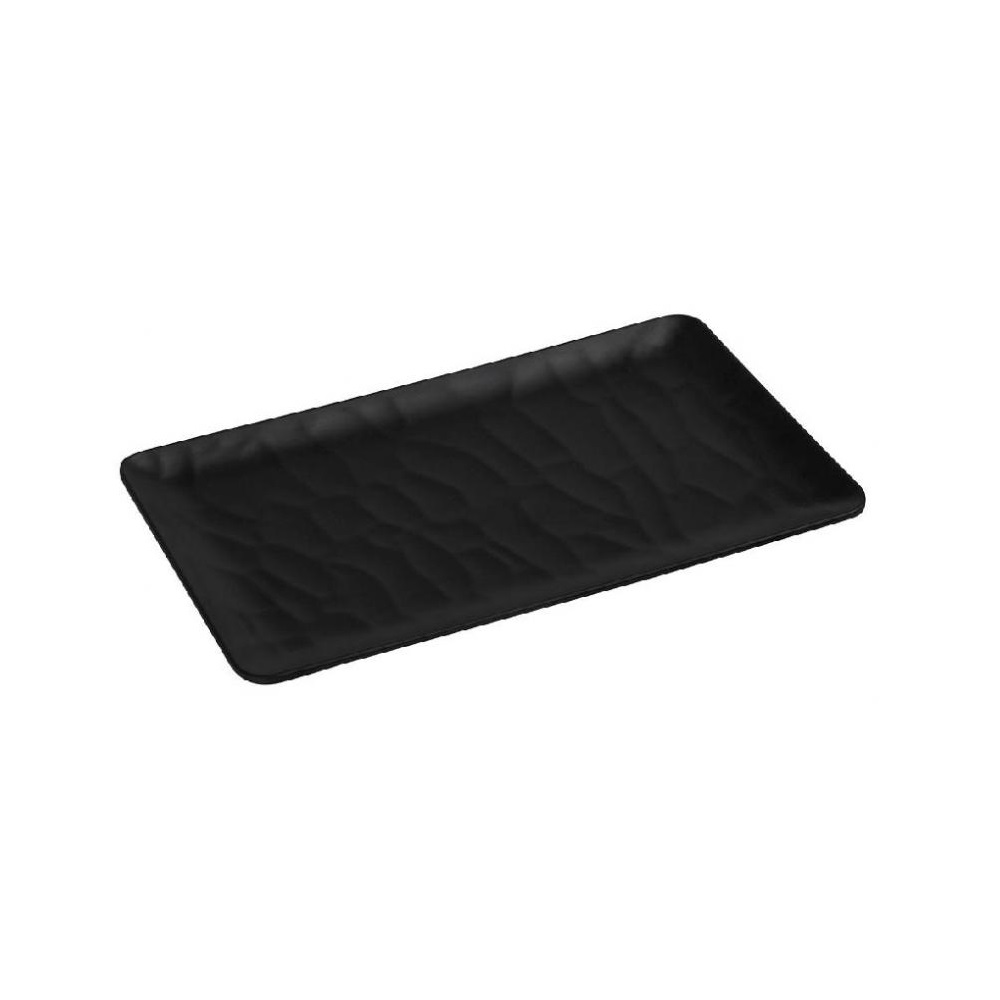 Πιατέλα Ορθογώνια Μελαμίνης Μαύρη 26x16,2xH1,5cm Wavy Melamine Black Tria MLB391K48 - 1