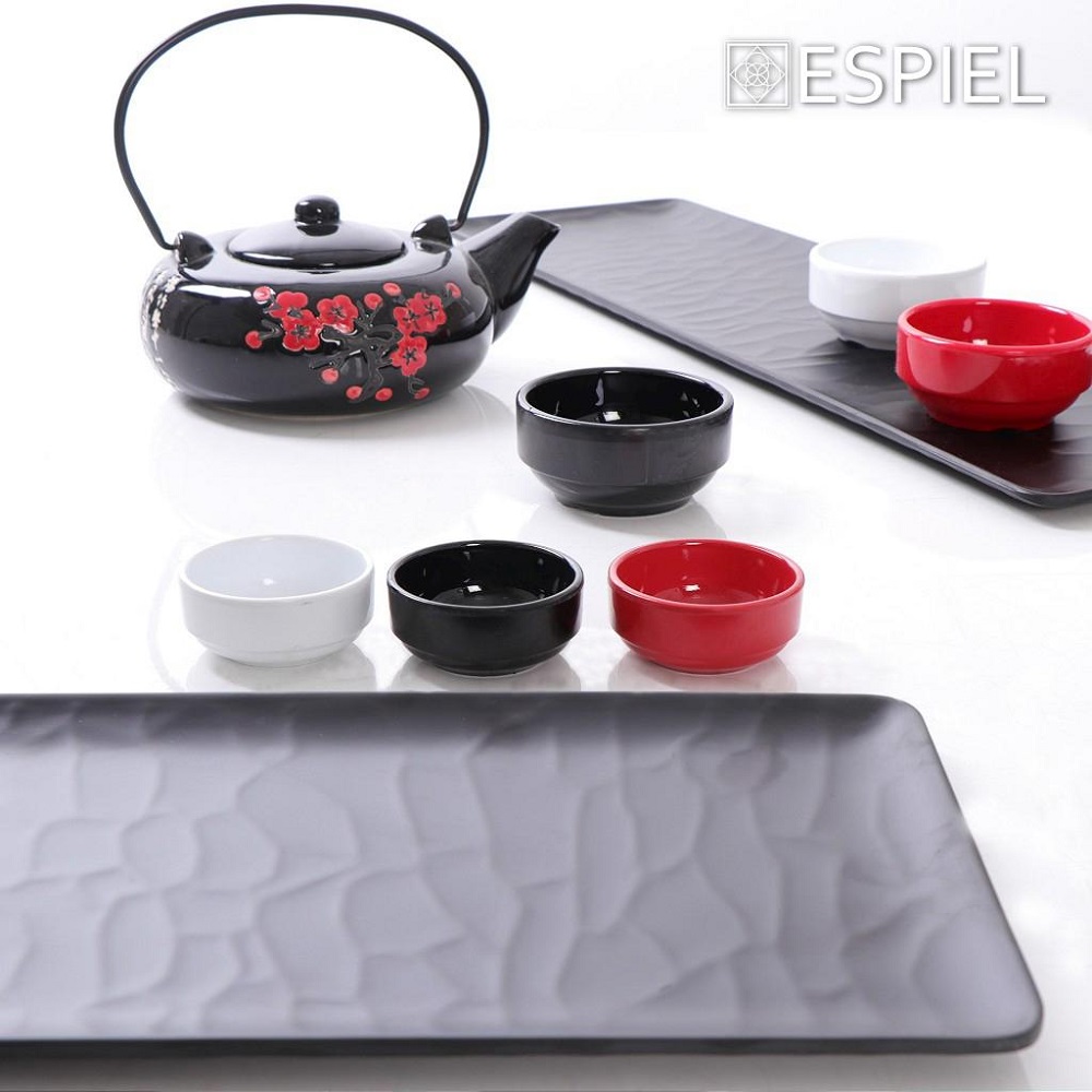 Δίσκος Μπουφέ Μελαμίνης Μαύρος 1/2(32,5x26,5xH1,5cm) Wavy Melamine Black Tria MLB535K24 - 4