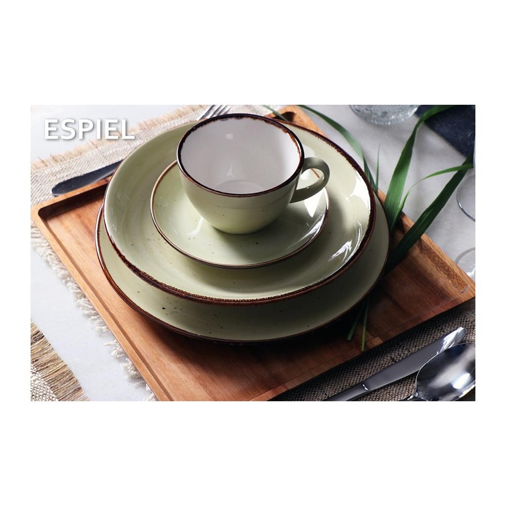 Πιάτο Βαθύ Πορσελάνης Spaghetti 25.5x4.5εκ – Terra Green Espiel TLH105K6 - 4