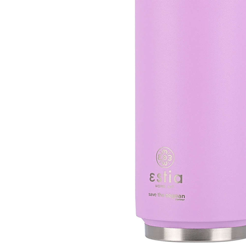Ποτήρι Ισοθερμικό Lavender Purple Διπλού Τοιχώματος Ανοξείδωτο 18/8 500ml Με Καλαμάκι Save the Aegean εstia Home Art 01-8581 - 4