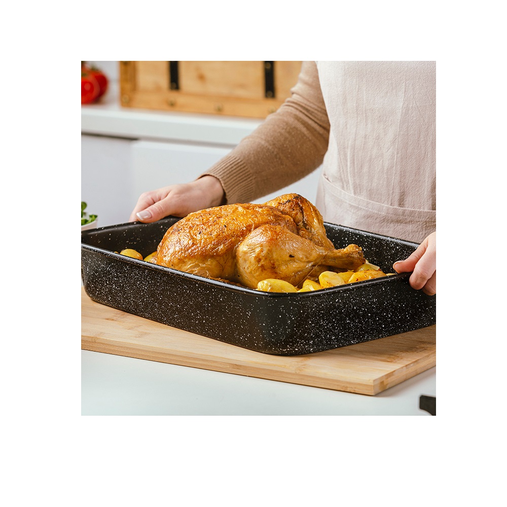 Ταψί Ορθογώνιο Ατσάλινο 6,5Lt 40x28xH7cm Αντικολλητικό Nature Nava 10-103-162 - 5