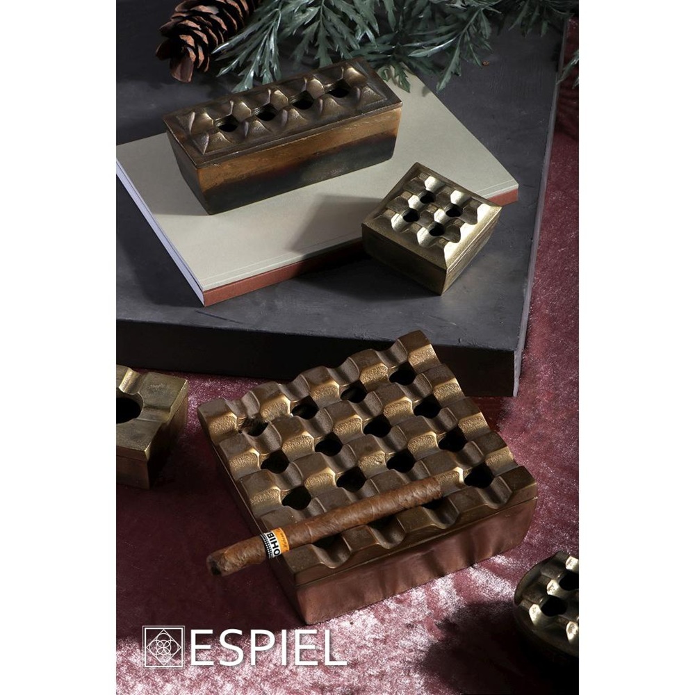 Τασάκι Αντιανεμικό Αλουμινίου Μπρονζέ 18x8x7 εκ. ESPIEL FLA220 - 2