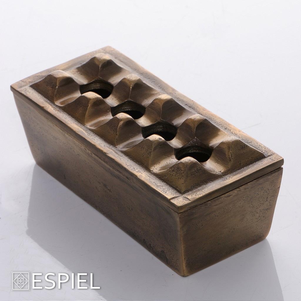 Τασάκι Αντιανεμικό Αλουμινίου Μπρονζέ 18x8x7 εκ. ESPIEL FLA220 - 3